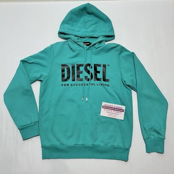 Diesel For Successful Living Hoodie Sweatshirt Sweater Mint Blue Men M NWOT - Picture 3 of 11